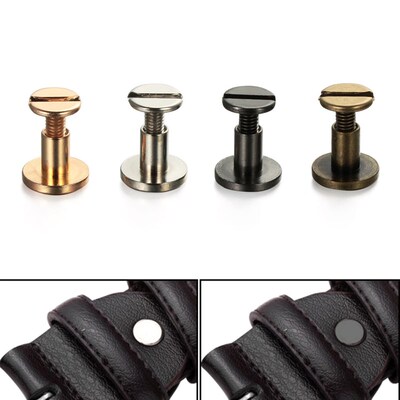 10PC Leather Craft Solid Nail Bolt Bookkeeping Round Head Sc