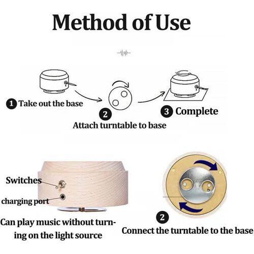 3D Crystal Ball Music Box Projection Light Up Crystal Ball