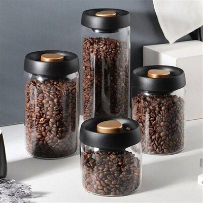 Coffee Beans Glass Airtight Container Store Beans In Style