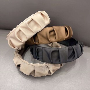New Style Pleated Fabric Wide-brim Pressed Hair Hoop Simple