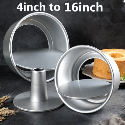 Round middle hole Alloy Chiffon Cake toast bread Pan Removab