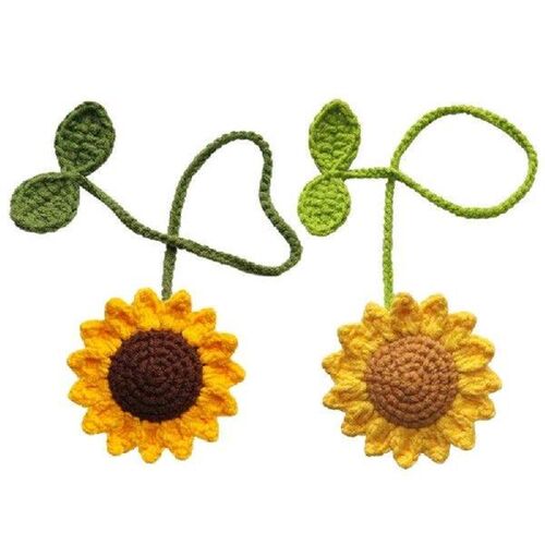 Car Decoration Ornament Handmade Crochet Sunflowers