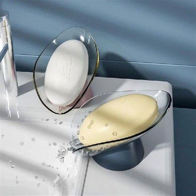 Soap Box Soap Creative Drain Toilet  Rack Hole Free Leaf