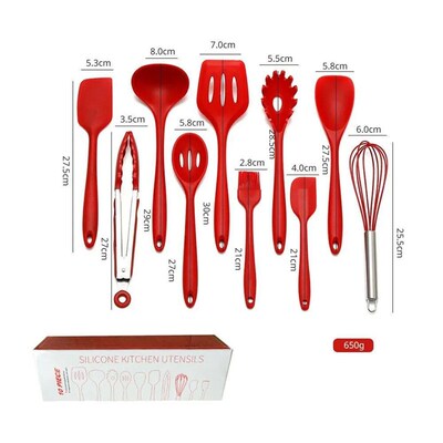 10 PCS Silicone Cookware Set Kitchen Cooking Tools Baking To