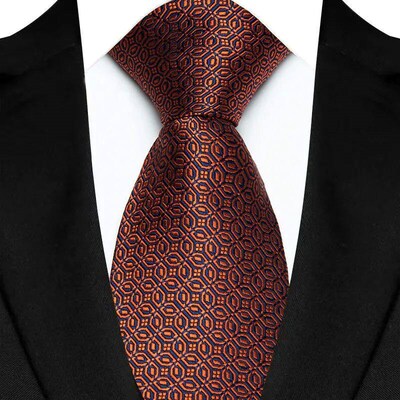 Luxury 8CM Mens Necktie Brown Orange Color Dot Stripes Ties