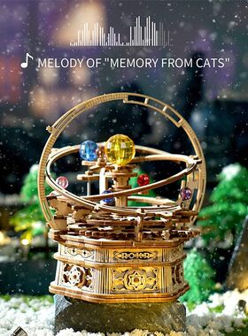 Robotime Rokr Music Box 3D Wooden Puzzle Game Assembly Model