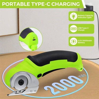 ABWZ-Cordless Electric Fabric Scissors, Power Rotary Cutter,