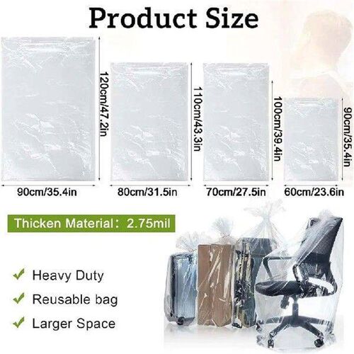 10Pcs Thickened Plastic Moving Bag Transparent