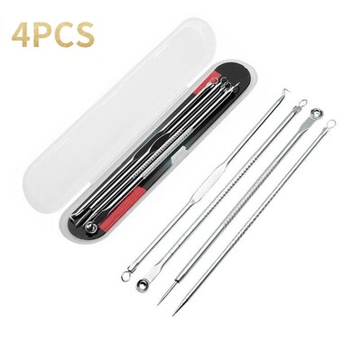 4pcs/Set Acne Removal Needle Stainless Steel Pimple Blackhea