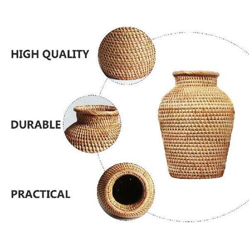 Rattan Vase Decorations Woven Basket Home Flower Pots
