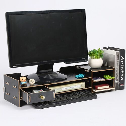 Desktop TV cabinet computer monitor screen increased shelf d