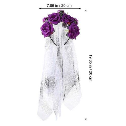 Headband Halloween Artificial Rose Flower Buckle Hair Hoop