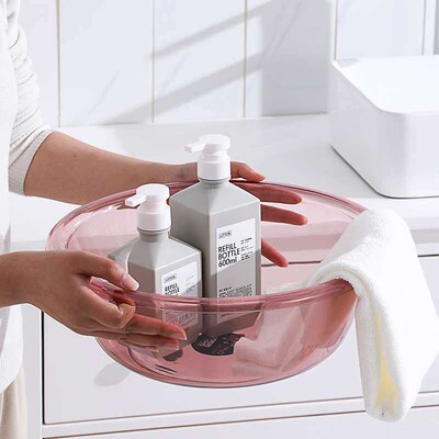 Household PET Washbasin Fashion Plastic Washbasin Round Tran