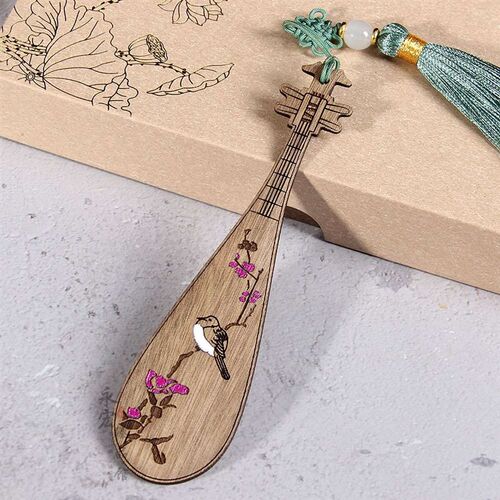 Painted Pipa Bookmark Plum Orchid Bamboo Chrysanthemum Bookm
