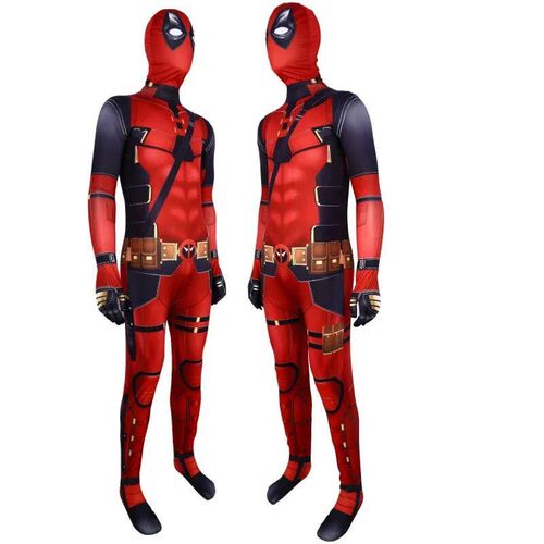 Superhero Deadpool Costume Halloween Cosplay Jumpsuit Boys F
