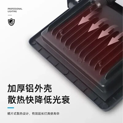 LED Smart Sensor Flood Light Outdoor Wall Light 220V Black W