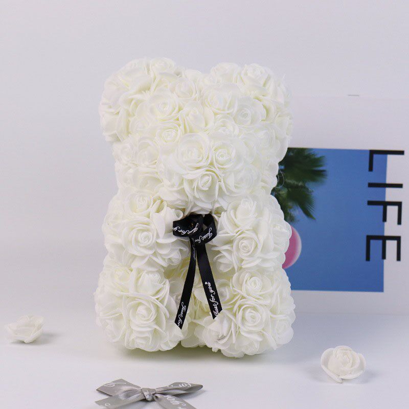 20cm Immortal Rose Bear New Year Gift for Girlfriend Valenti - 实物图