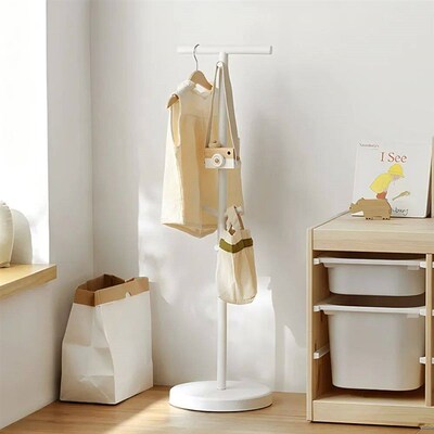 BookBag Storage Rack Single Rod Desk Side Hanging Shelf Floo