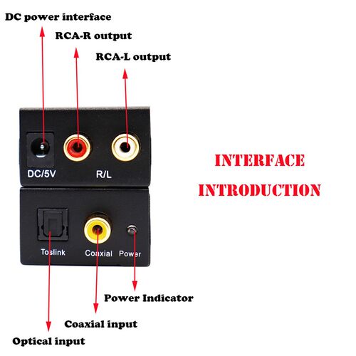 3.5mm 2RCA L/R  Amplifier Optical Fiber Coaxial Signal to An