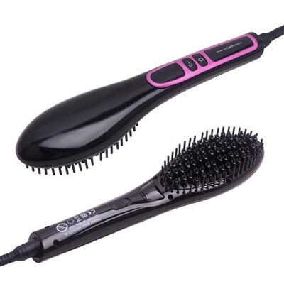 Flat Iron Hair Straightener Brush Salon Comb 中长发直发器梳