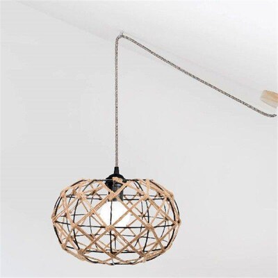 Pendant Light Fixtures Woven Lampshade Covers Vintage