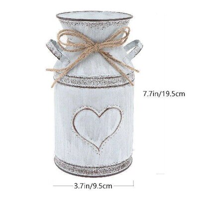 1pc Heart Shaped Flower Vase Iron Plant Display Pot For