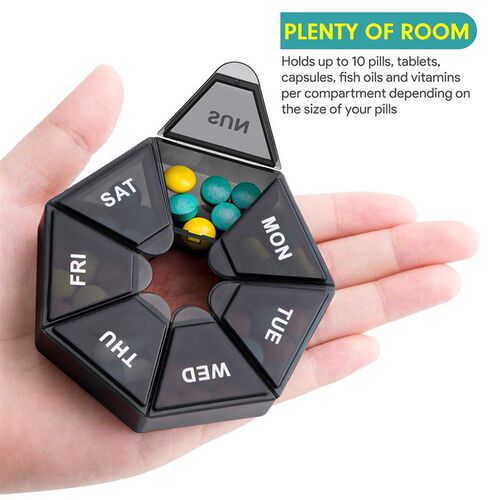 3PCS One Week 7 Grids Pill Case Plastic Tablet Candy Box Por