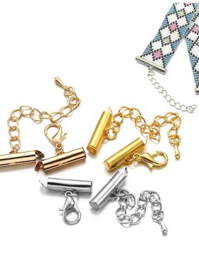 10set/lot Crimp End Beads Slide End Clasp With Chain Buckles