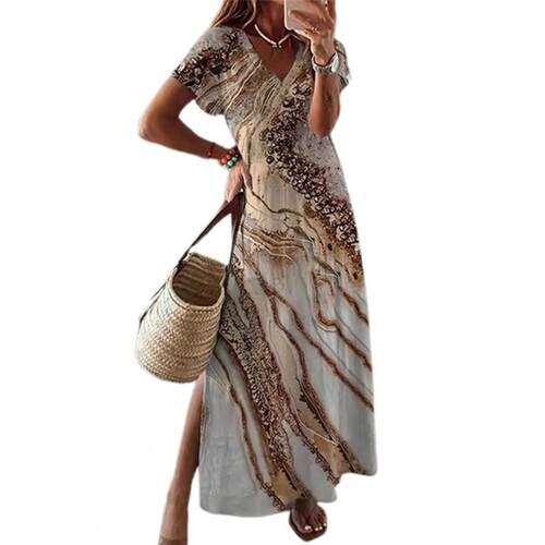 Boho Women Dress Vintage Ethnic Style Dresses Summer Short