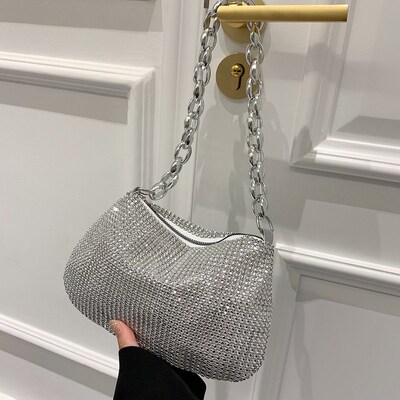 Fashion Rhinestones Evening Clutch Bag Shiny Crystal Female