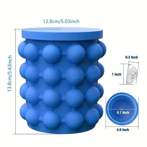 2-in-1 Large Silicone Ice Bucket Mold with Lid Perfect for B