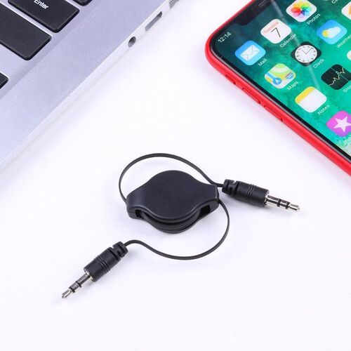 3.5mm TRS Flexible Stereo AUX Cable Retractable Extended Au