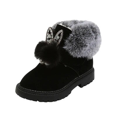 Girls Princess Snow Boots, Sapatos esportivos de couro infan