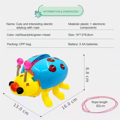 1 Pcs Children Electric Ladybug Toy for Kids Early Education