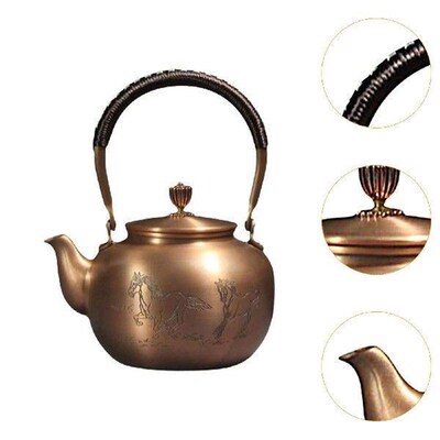 Copper Teapot Handmade Top Handle Kung Fu Teapot Vintage