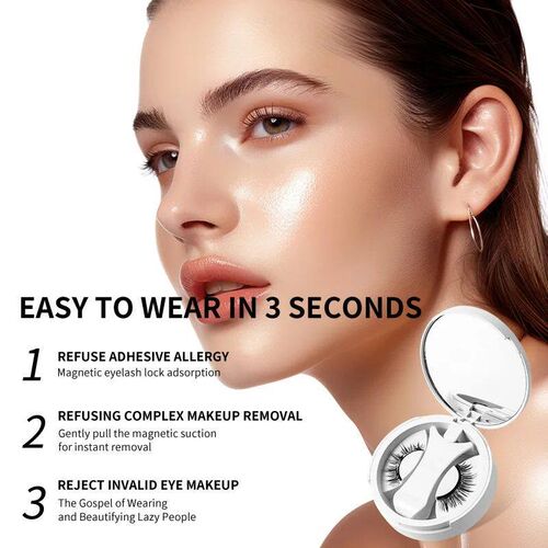 Brown Magnetic False Eyelashes Natural Soft Light Weight Eye