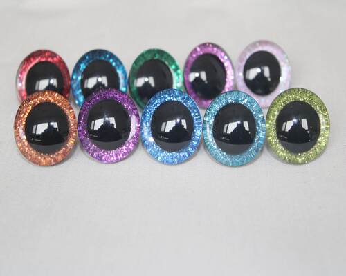20pcs---9-12-14--16-18- 20 -24--30-35mm clear 3D glitter eye