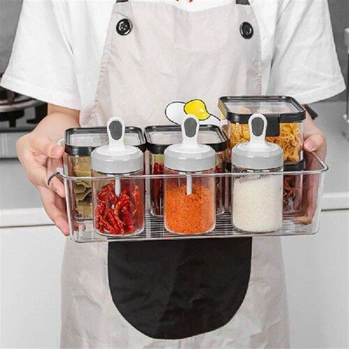 Kitchen Supplies Drawer Style Storage Rack Spices Bottle
