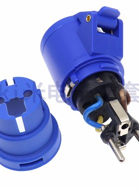 工业蓝色转换头连接线1延长线IEC309 31P转欧规CEE7/3 1