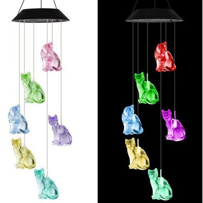 Solar Wind BLight Led Red Bird Hanging Light Butterfly Light