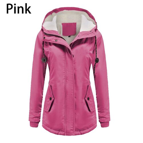Winter Womens Fleece Warm Parkas Solid PlushThickend