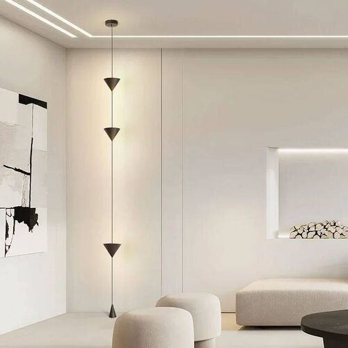 Modern Minimalist Living Room Floor Light Black White Cone D