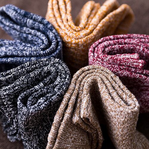 Socks mens mid tube stockings autumn trend thick line ethni
