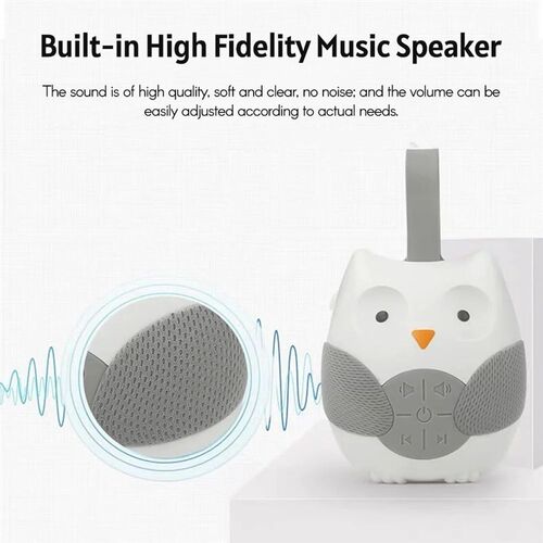 Portable Owl White Noise Machine Baby Soother with 10 Light
