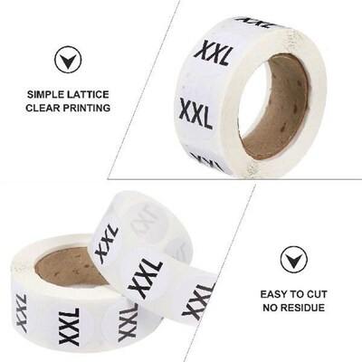 3500pcs Clothing Size Stickers Self Adhesive Round Labels