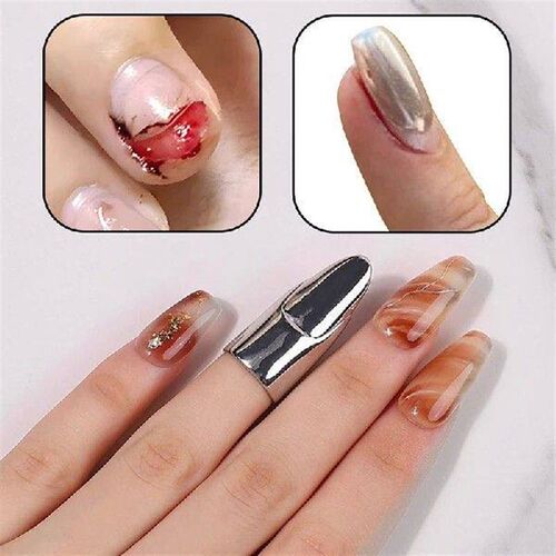 Fashion Gothic Metal Nail Cover Ring For Women Girls Punk