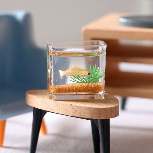 Miniature Glass Fish Tank Bowl Aquarium Scene Model Simulati