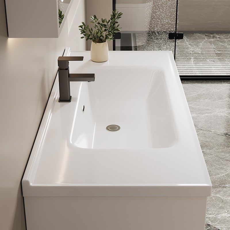 实木浴室柜洗手洗脸盆柜卫生间洗漱台陶瓷一体盆智能防水