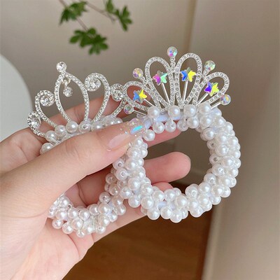 Crystal  ChildrenS Headband Headdress Princess Pearl hairpi