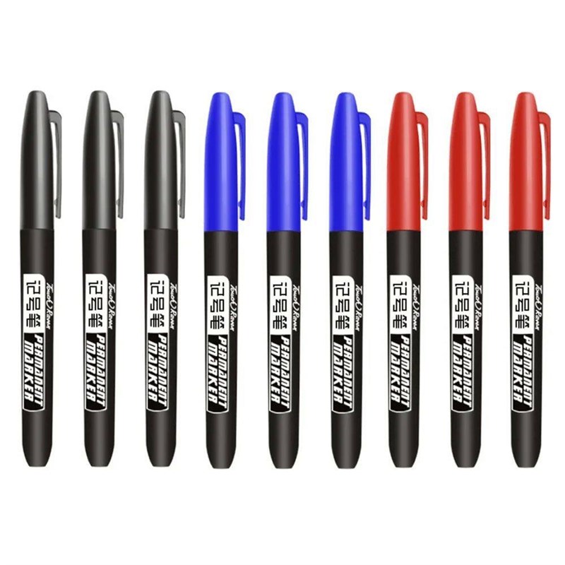 9 Pcs/Set Permanent Marker Pen Fine Point Waterproof Ink Thi图片